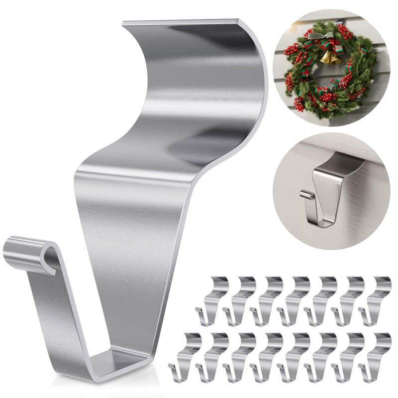 Amuille Heavy Duty Stainless Steel Vinyl Siding Hooks - No Hole, No Drill Vinyl Siding Clips for Outdoor Wall Decor (15 Pack) - Image 1